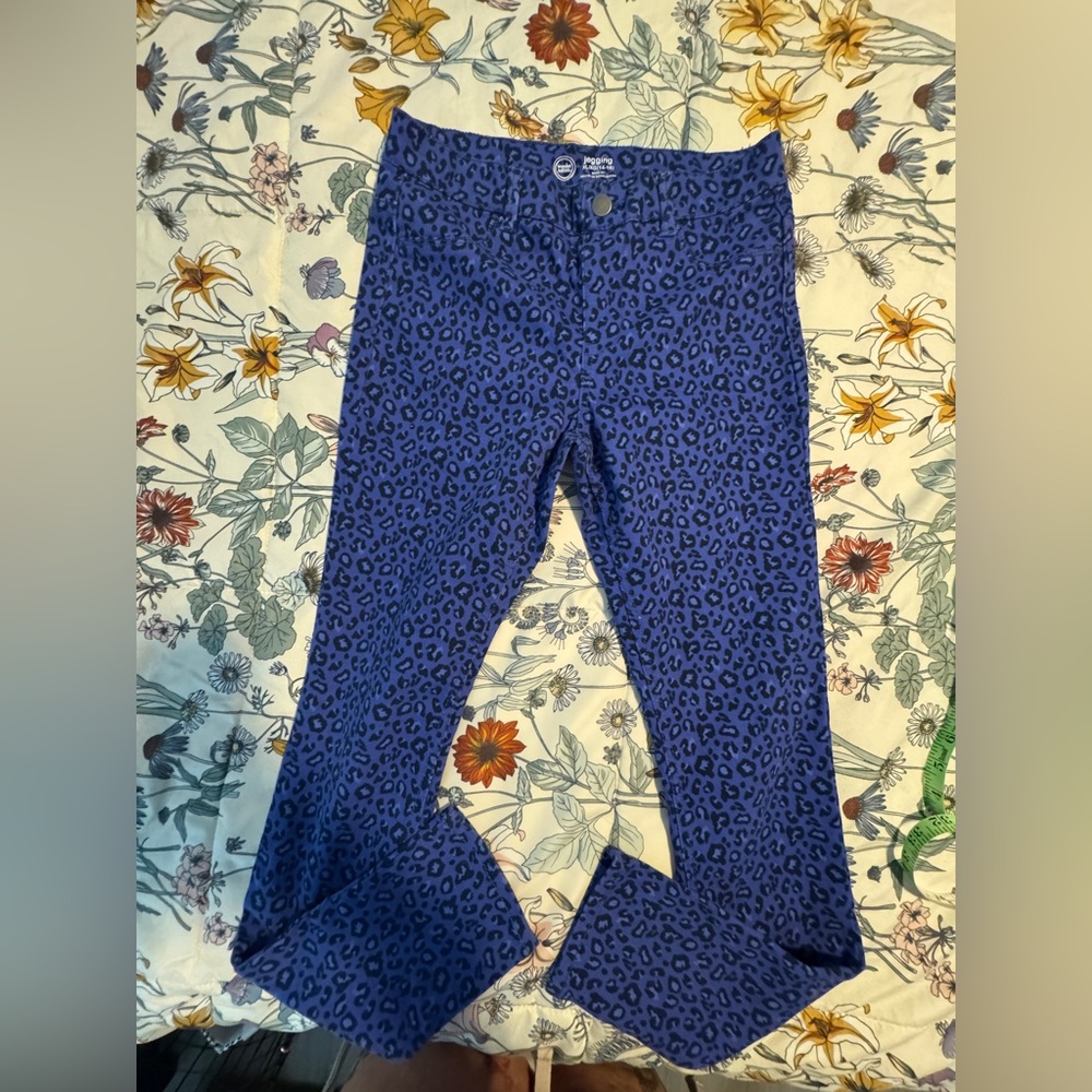 Wonder Nation Blue Leopard Print Jeggings XL 14/16